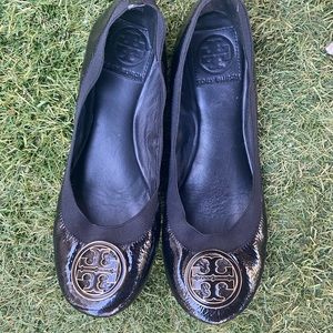 Tory Burch patent black ballet flat
